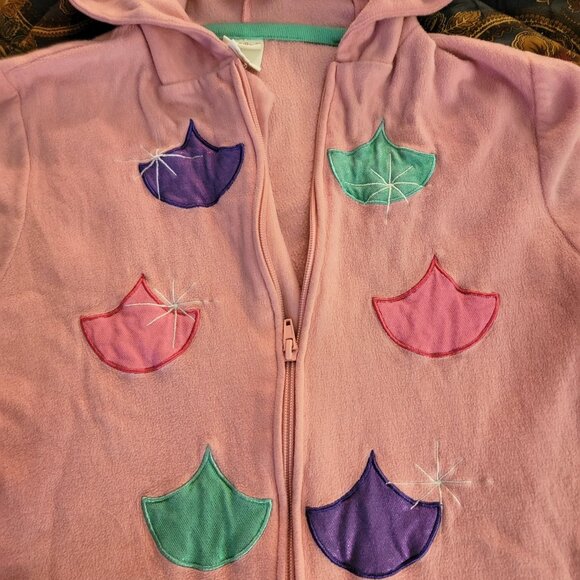 Cat & Jack One Piece Hooded Pajama Mask Sleepwear Pink Fleece Large 10-12 - Picture 6 of 11